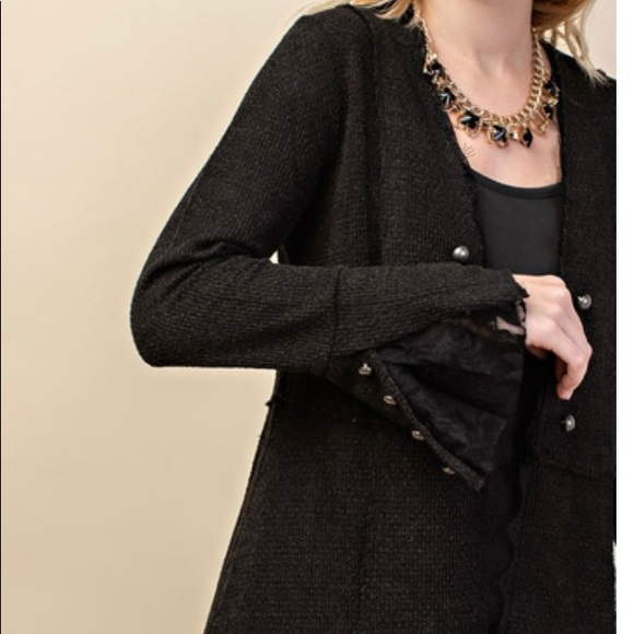 Vocal Sweaters - Cardigan with lace sleeves - VOCAL USA.  Nwt